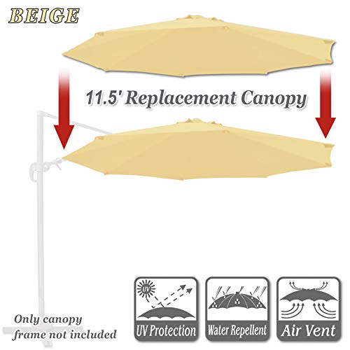 Strong Camel Round Replacement Canopy Cover For 11.5' 7 Ribs Roma Cantilever Patio Umbrella Parasol Top #TOP1