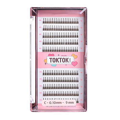 CORINGCO False Eyelashes Actress Eyelash Kit Self Adhesive Eyelashes Individual Eyelashes Partial False Eyelashes Eye Lashes Extension (0.10mm-9mm, 10mm, 11mm, 12mm) 200 Root (9mm)