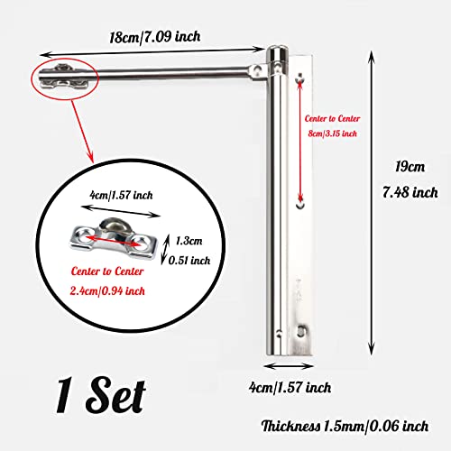 Crapyt Automatic Spring Door Closer 1 Pcs Matte Black Stainless Steel Stable Self-Closingweather Stripping Draft Stopper Hinge Buffer Adjustable Home Office Soft Closing Safty Security #TOP1