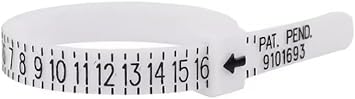 White Ring Sizer, Ring Size Measuring Tool Reusable 1-17 US Size Gauge for Unisex Children & Adult