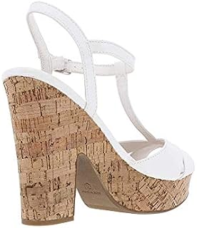 American Rag Womens Jamie Faux Leather Platform Sandals White 9.5 Medium (B,M)