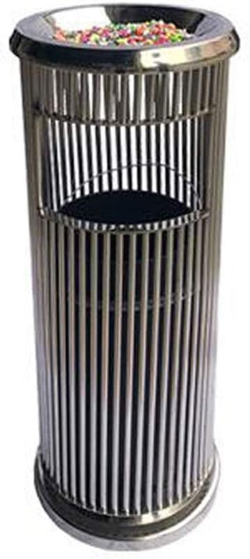Cubo de basura al aire libre contenedor de basura para patio con cenicero vertical