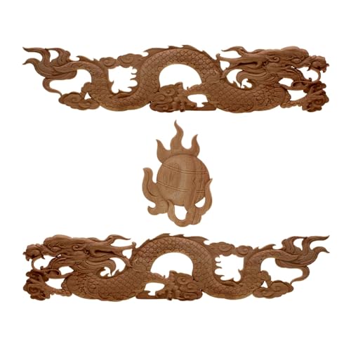 LJFMDLN Chinese Dragon Wood Carved Appliques