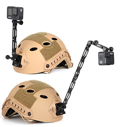 HSU 3-en-1 Brazos de Extensión para GoPro, Aluminio Soporte de Casco para Hero 13/12/11/10/9/8/7/6/5/4/3 y Otras cámaras de acción (30cm/16,5cm/8,5cm) - imagen 2
