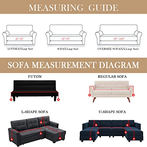 Handontime Khaki Couch Covers For Sectional Sofa L Shape Cute Loveseat Covers Dog Cover Covers, Sofa Covers For 3 Cushion Couch Chenille Sofa Slipcover Soft Sofa Cover For Sectional Sofa, 71" X118" #TOP2