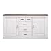 Mueble Aparador 2 Puertas + 5 Cajones, Buffet para Salon, Cocina o Comedor, Modelo Irma, Acabado en Andersen Pino y Gris, Medidas: 200 cm (Largo) x 104 cm (Alto) x 42 cm (Fondo)