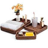 CELEZAR Wicker Baskets for Organizing Storage Rattan Basket Rectangle Organizer Guest Towel Holder...