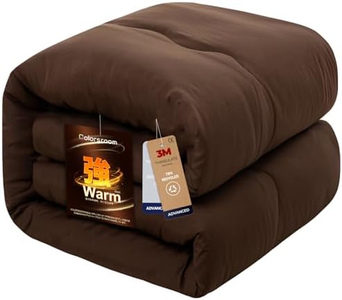 （23:00時点） Colorsroom 掛け布団 シングル 羽毛より暖かい シンサレート 冬用 あったか 2.1KG 洗える 軽量 抗菌防臭防ダニ ほこりが出にくい あったか ふわふわ 掛け心地よい 掛けふとん 約150×210cm ブラウン