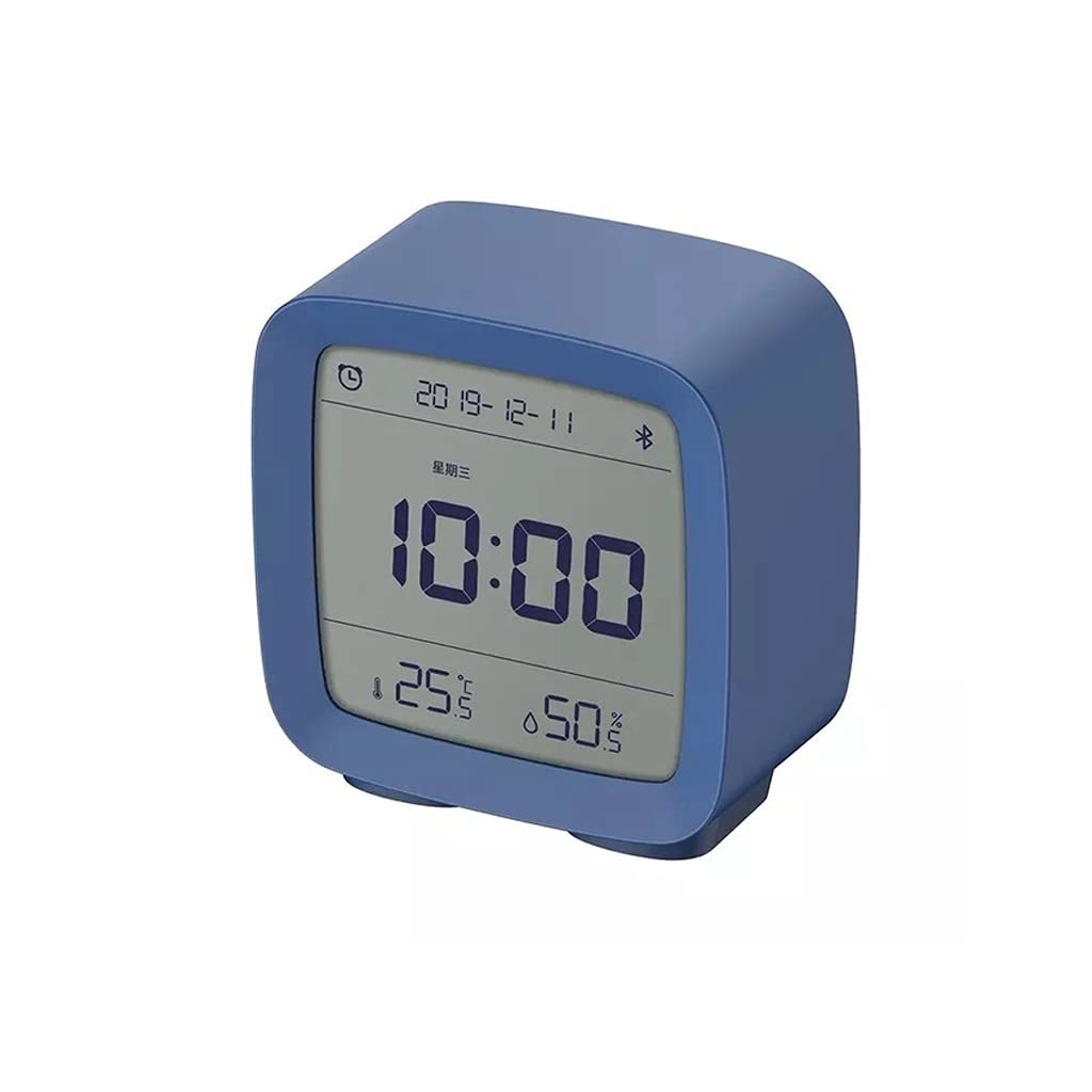 Hrwly White-Style Alarm Clock Temperature Humidity Display Lcd Screen Adjustable Nightlight With Smart Home(White-Style)