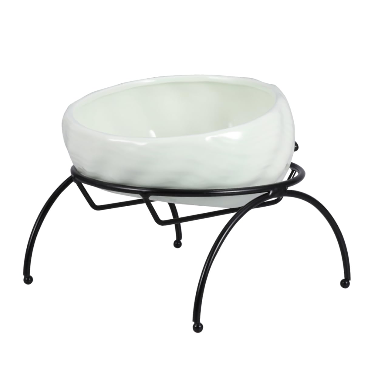 Abaodam 1Set Pet Ceramic Dog Bowl with Iron Frame Rack Light Green Elevated Feeder for Cats and Dogs Easy to Clean Non Slip Design for Comfortable Feeding