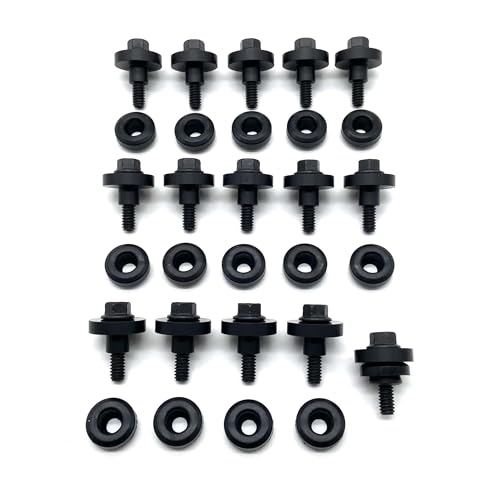 Region Offroad 4.0L Valve Cover Torque Limiters + Bolts + Grommets Compatible with Jeep Wrangler TJ Cherokee XJ Grand Cherokee ZJ WJ (Black)
