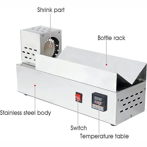 600W Wine Bottle Sealer, narzędzie LCD do termokurzywyjnej do zakrętek poniżej 80mm, maszyna do szwów ze stali nierdzewnej z precyzyjną kontrolą temp do domowego zaparzania i użytku dla małych firm