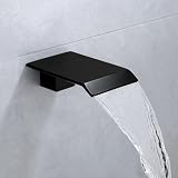 JOYWELL Tub Spout Matte Black Non-Diverter Bath Tub Faucet