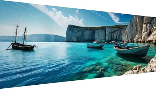 Peinture kits diamant bateau de mer adulte grand format XXL pour décoration murale panoramique