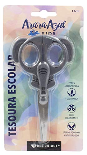 Tesoura Escolar Lâmina Inox - Formato Elefante 13 Cm