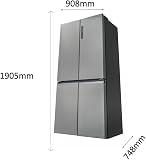 Haier - Réfrigérateur multi-portes CUBE 90 Series 5 HCR5919ENMM - 4 Portes, Total No Frost, MyZone, Humidity Zone, Compresseur Inverter, LED, 908x748x1905 mm, Classe E, New Platinum Inox - 4