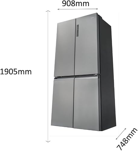 Haier - Réfrigérateur multi-portes CUBE 90 Series 5 HCR5919ENMM - 4 Portes, Total No Frost, MyZone, Humidity Zone, Compresseur Inverter, LED, 908x748x1905 mm, Classe E, New Platinum Inox - 4