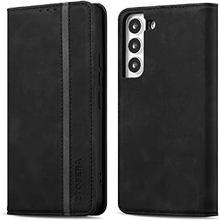 ZTOFERA Wallet Case for Samsung S22 5G 6.1 inches, Premium PU Leather Case with Card Slots Kickstand Built-in Magnetic TPU Shell Splicing Book Style Flip Folio Case for Samsung Galaxy S22 - Black