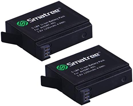 Smatree Replacement Battery (2-Pack), 3-Channel Charger with USB Cord for GoPro Hero 4 Camera Camcorder