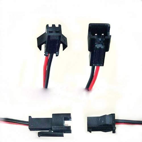 Davitu 60 pair/lot, 20 cm / 40 pcs, Led strip pin connector 2pin 20 cm 20AWG wire male/female lead wire Led lamp,