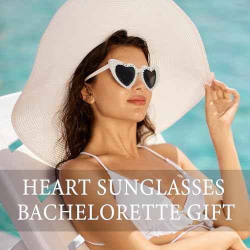 White Heart Sunglasses Bride to Be Sunglasses Love Vintage Cat Eye Glasses for Women Bachelorette Party Weddings4