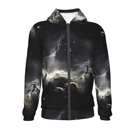 Starry Sky Nebula Kids Pullover Hoodies Boys Zip Up Sweatshirts Girls Athletic Clothes with Pocket2