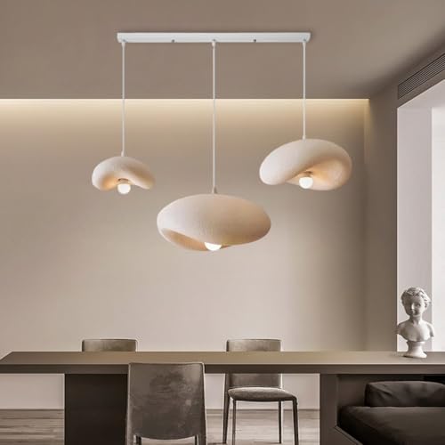 Wabi Sabi Blanc Texturé lustre suspendu triple pour créer un cocon serein