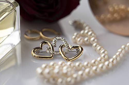 Image of Set of 2 Brooch Lapel Pins With Rhinestones