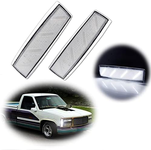 KENRTIR Clear Lens Front Side Marker Corner Lights for 1988 1989 1990 1991 1992 1993 GMC Suburban Sierra C1500 C2500 C3500 K1500 K2500 K3500 & 1992 1993 GMC Yukon