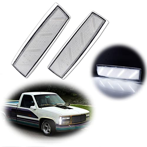 Kenrtir Clear Lens Front Side Marker Corner Lights For 1988 1989 1990 1991 1992 1993 Gmc Suburban Sierra C1500 C2500 C3500 K1500 K2500 K3500 & 1992 1993 Gmc Yukon #TOP2