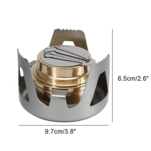 Ca Mode Alcohol Burner Portable Copper Stove Camping Stove Brass Oven Aluminum Alloy Mini Ultralight With Sealed Cap Extinguish Lid For Picnic Bbq - Grey #TOP1
