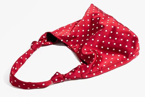 Polka Dot Tote Shoulder Bag for Women Lightweight Commuter Shoulder Purse Retro Canvas Hobo Handbag Spacious Underarm Tote3