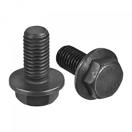 Image of uxcell Metric M12x25mm Hex Flange Bolts, 6pcs 10.9 Grade Carbon Steel Hexagon Head Screws