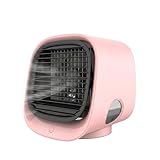 Airabreeze Luftkühler, Airabreeze Kleine Wassergekühlte Klimaanlage, Tragbarer Ventilator, Schwenkbar, Ideal Für Zu Hause Und Auf Reisen (Rosa)
