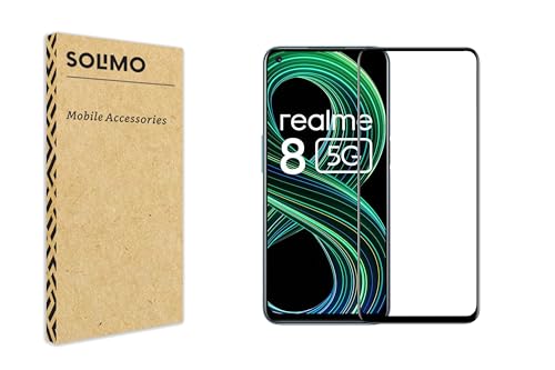 Image of Amazon Brand - Solimo Tempered Glass Screen Protector Compatible with Realme 8 5G Transparent Protective Film [Clear HD]