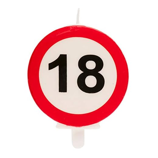 Dekora - Vela Cumpleaños con Señal de Prohibido para Decoracion de Tartas - Numero 18