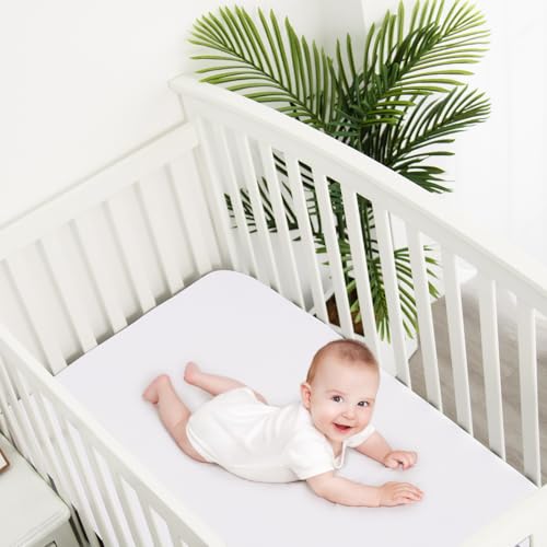 Crib Sheets Waterproof 2 Pack for Baby Boys Girls Fitted, 52'' X 28'' White by Biloban - Used condition - Image 6
