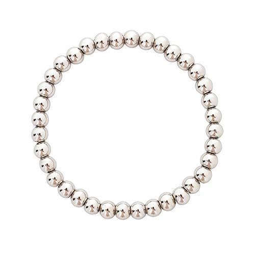 BaubleStar Damen 6mm Beads Armband Silber Kugelarmband Pärchen...