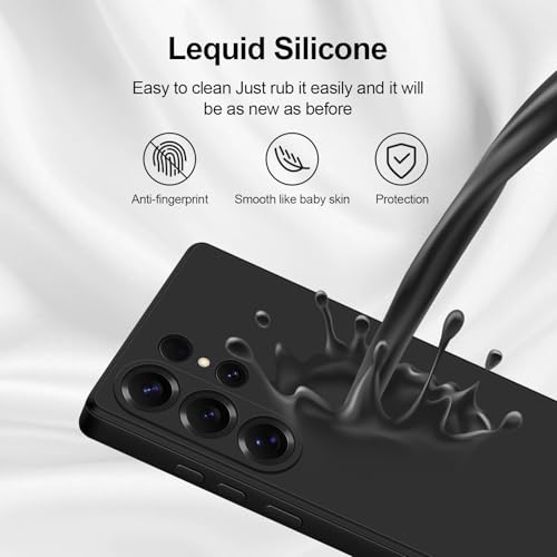 Image of Silicone Back Cover Case for Samsung Galaxy S25 Ultra 5G|Slim & Anti-Scratch|Camera Protection Back Cover Case for Samsung Galaxy S25 Ultra 5G -Black