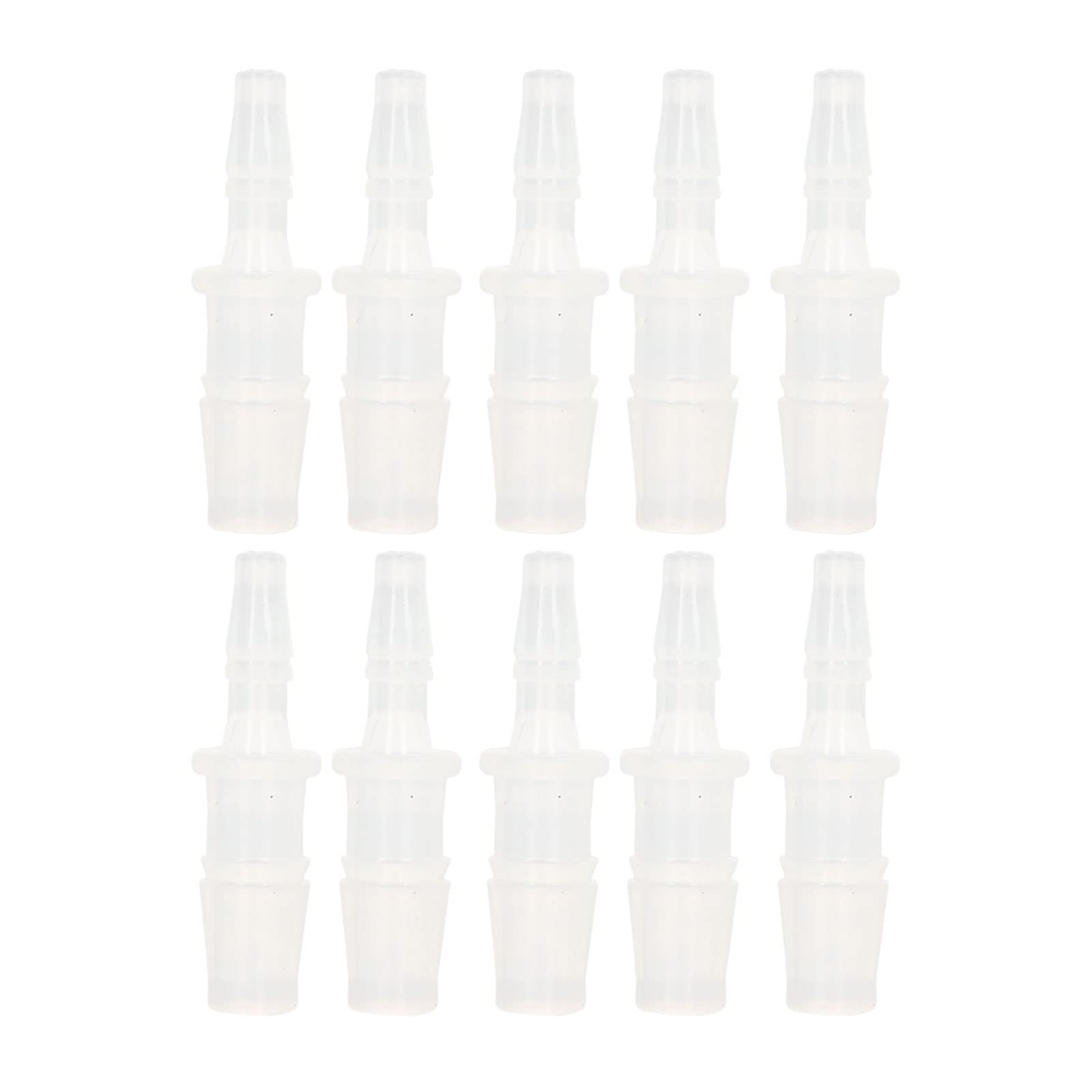Ejoyous Conector Reductor de Púas para Manguera Adaptador de Unión Reductora de PP 10 Piezas Conector Recto para Tubo de Bomba y Tubo de Silicona Conexión de Manguera de Riego para Bomba de Aire de