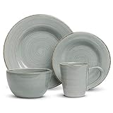 tag - Sonoma 16-Piece Ironstone Ceramic Dinner Set, A Stylish Way to Bring Bold Color to Your Table, Slate Blue