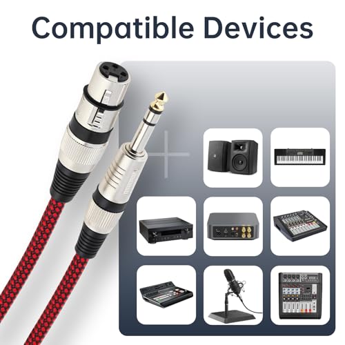 Cable de micrófono 1/4 TRS macho a XLR hembra 1.5 m miniatura 2
