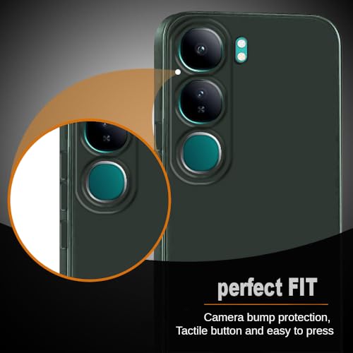 Image of Back Cover for Vivo Y300 5G / V40 Lite 5G | Full Camera Protection | Premium Liquid Silicon Case | Flexible Bumper Case for Vivo Y300 5G / V40 Lite 5G (Military Green)