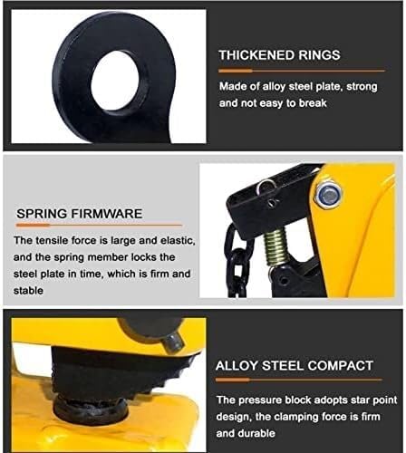 Steel Plate Lifting Clamp, Vertical Metal Lifting Tool for Flat Steel, 2 Ton Capacity, Industrial Equipment for Safe Handling