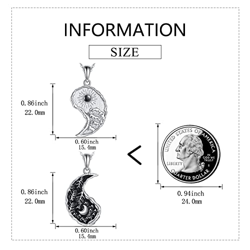 AXELUNA Yin Yang Tree of Life necklace Sterling Silver Matching Couples Friendship Necklace Jewelry For Women Men Gift4