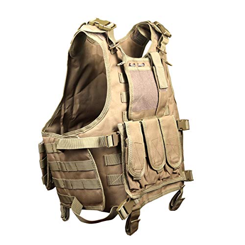Goetland Tactical Vest Military Modular Vest Ultra-Light Outdoor Hunting Airsoft War Game 900D Polyester Paintball Training Vest for CS Combat Fishing Hiking Adjustable S-XXL Mud - Image 2