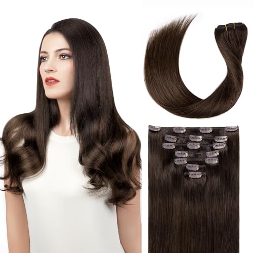 Extensions cheveux humains à clip contre les cheveux fins pour retrouver du volume