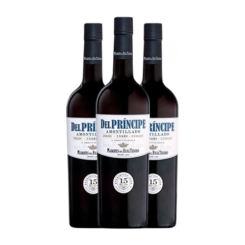 Marqués del Real Tesoro Amontillado del Príncipe Palomino Fino Jerez-Xérès-Sherry 15 Años 75 cl Vino generoso (Caja de 3 Botellas de 75 cl)