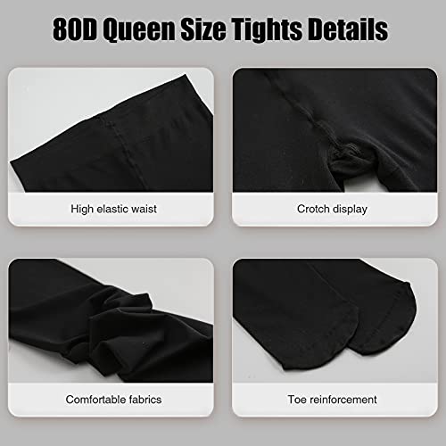 Opaque Tights Plus Size - Comfy Queen Size Tights, Warm Straight Crotch Leggings, for Chubby Women3