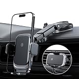 Wireless Car Charger Mount, 15W Full Auto-Clamping Fast Charging Air Vent Dash Windshield Phone Car